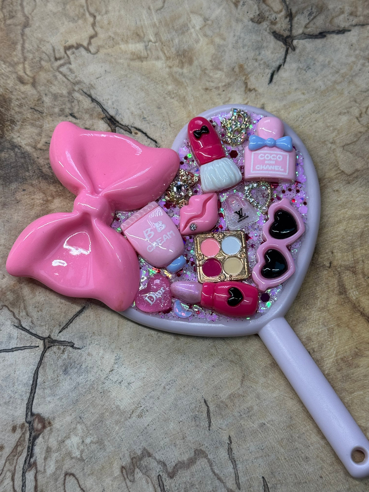 Pink themed small heart mirror