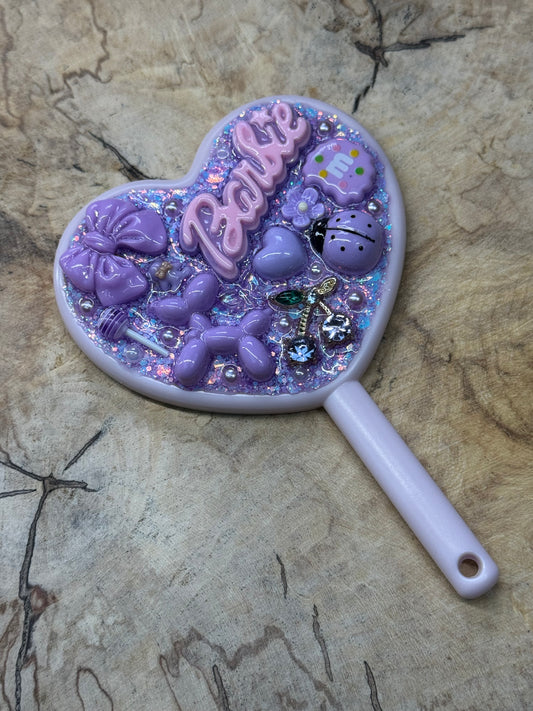 Purple themed small heart mirror